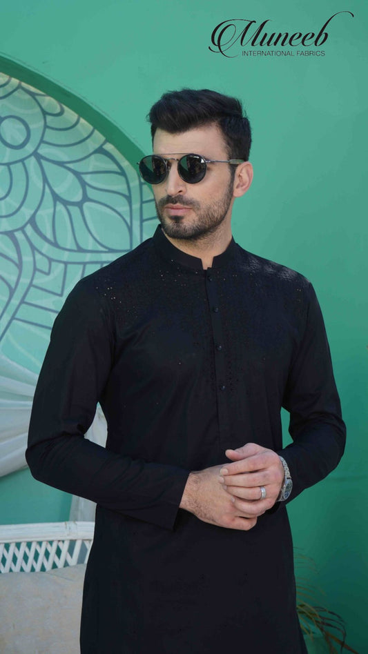 ZOUQ-E-BAHAR | BLACK | UNSTITCHED | SHALWAR KAMEEZ