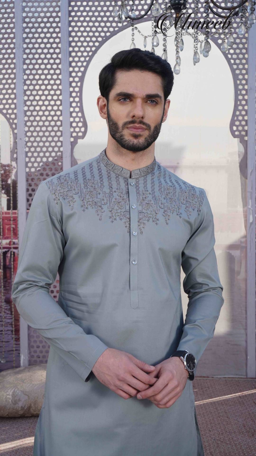 ZOUQ-E-BAHAR | GREY | UNSTITCHED | SHALWAR KAMEEZ