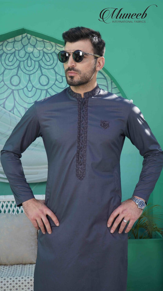 ZOUQ-E-BAHAR | MODERN GREY | UNSTITCHED | SHALWAR KAMEEZ