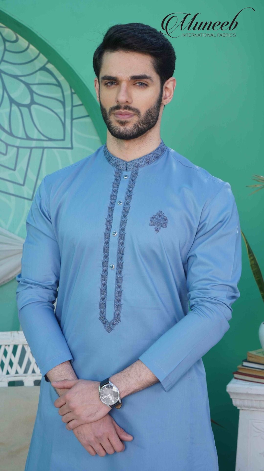 ZOUQ-E-BAHAR | SKY BLUE | UNSTITCHED | SHALWAR KAMEEZ