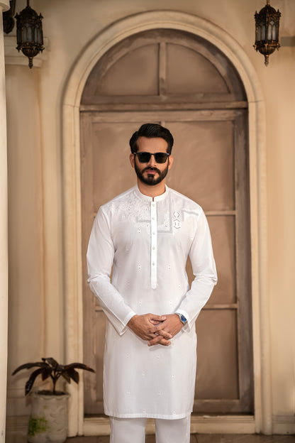 RANG -E- BAHAR | WHITE | UNSTITCHED | SHALWAR KAMEEZ