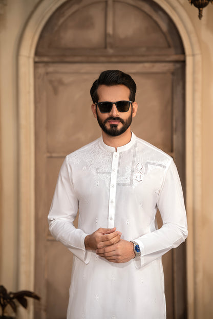 RANG -E- BAHAR | WHITE | UNSTITCHED | SHALWAR KAMEEZ