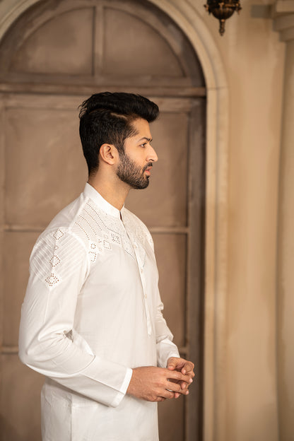 RANG -E- BAHAR | WHITE | UNSTITCHED | SHALWAR KAMEEZ