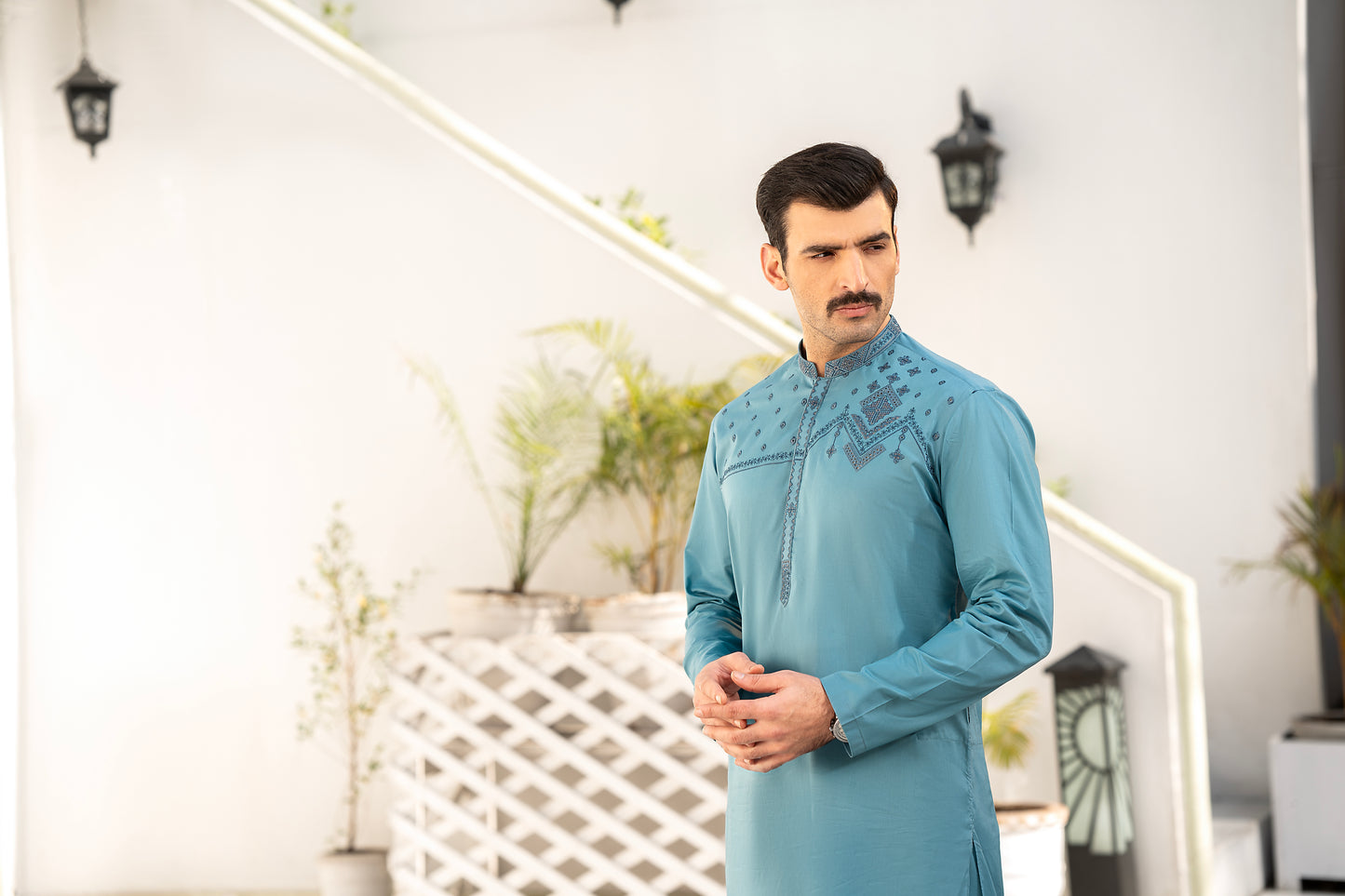 RANG -E- BAHAR | SKY BLUE | UNSTITCHED | SHALWAR KAMEEZ