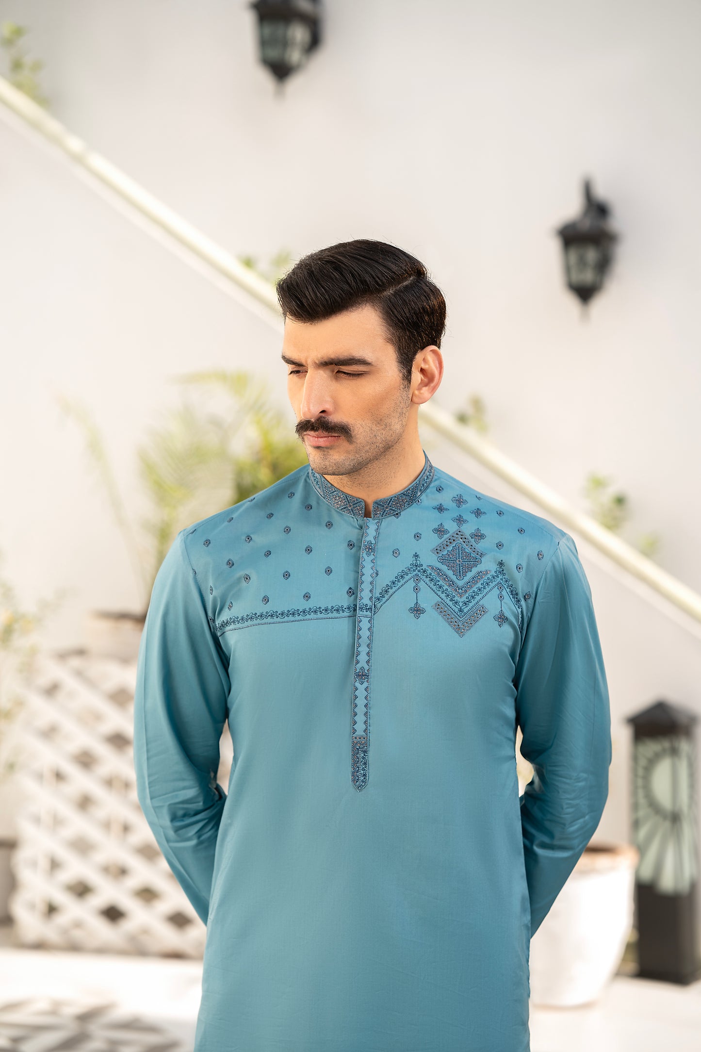 RANG -E- BAHAR | SKY BLUE | UNSTITCHED | SHALWAR KAMEEZ