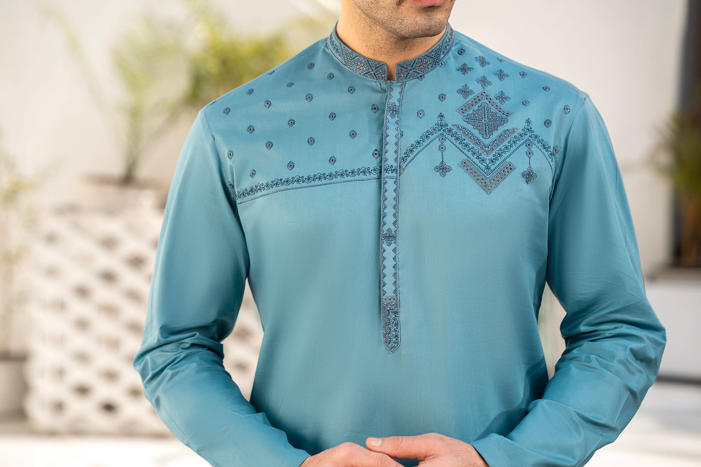 RANG -E- BAHAR | SKY BLUE | UNSTITCHED | SHALWAR KAMEEZ