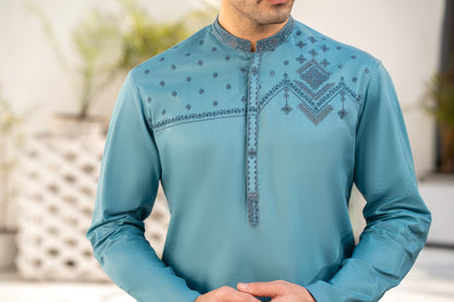 RANG -E- BAHAR | SKY BLUE | UNSTITCHED | SHALWAR KAMEEZ