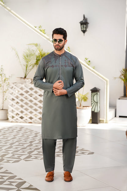 RANG -E- BAHAR | GREY | UNSTITCHED | SHALWAR KAMEEZ