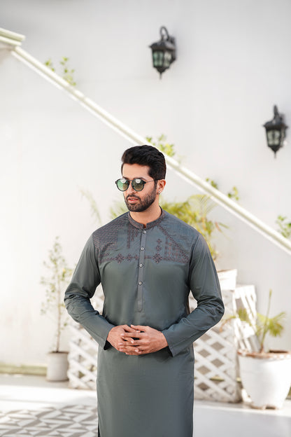 RANG -E- BAHAR | GREY | UNSTITCHED | SHALWAR KAMEEZ