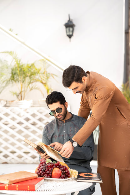 RANG -E- BAHAR | LIGHT BROWN | UNSTITCHED | SHALWAR KAMEEZ