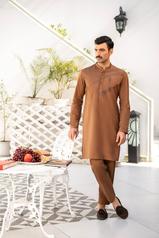 RANG -E- BAHAR | LIGHT BROWN | UNSTITCHED | SHALWAR KAMEEZ