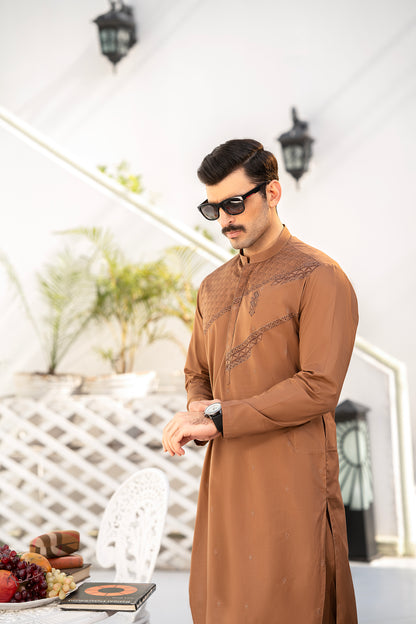 RANG -E- BAHAR | LIGHT BROWN | UNSTITCHED | SHALWAR KAMEEZ