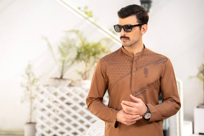 RANG -E- BAHAR | LIGHT BROWN | UNSTITCHED | SHALWAR KAMEEZ