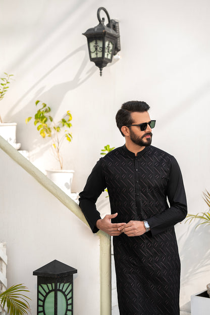 RANG -E- BAHAR | BLACK | UNSTITCHED | SHALWAR KAMEEZ