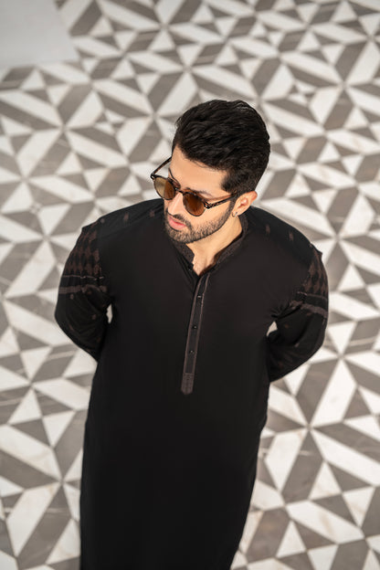 RANG -E- BAHAR | Black | UNSTITCHED | SHALWAR KAMEEZ