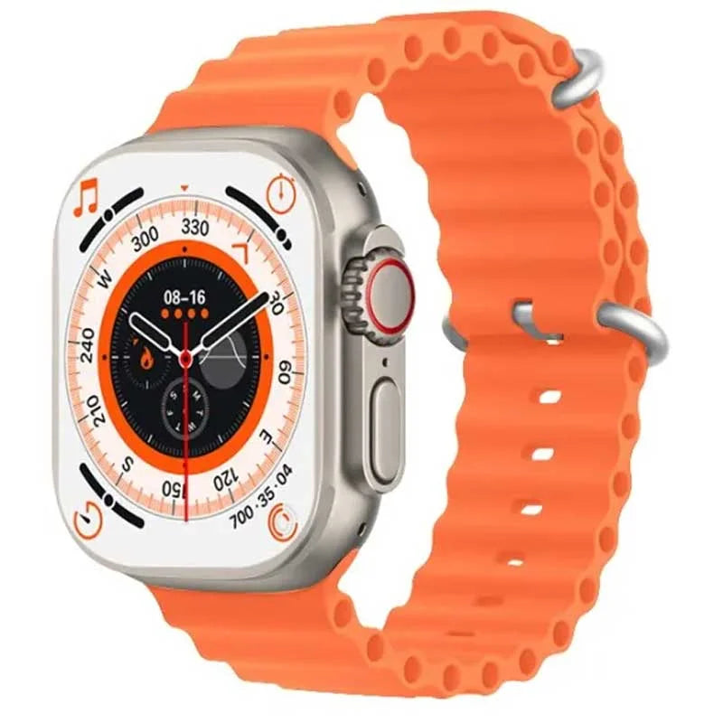 T800 Ultra Smart Watch 1.99" Series 8 HD Display - Campatible for Apple & Android -Bluetooth Call, Fitness Tracker, Voice Assistance (Orange)