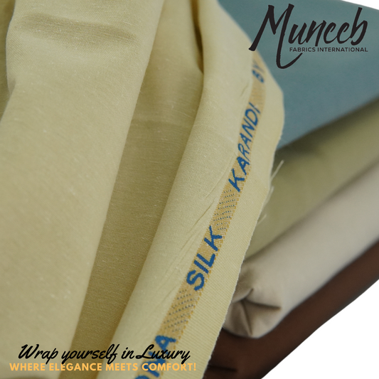 Vicuna Silk Karandi | CREAM | Unstitch Shalwar Kameez | Men's Wear