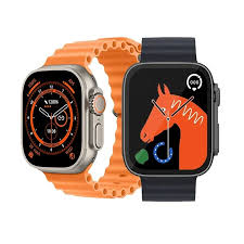 T800 Ultra Smart Watch 1.99" Series 8 HD Display - Campatible for Apple & Android -Bluetooth Call, Fitness Tracker, Voice Assistance (Orange)